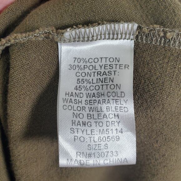 UMGEE MINERAL WASHED FRENCH TERRY RUFFLE THIN SWEATSHIRT SMALL GREEN OVERSIZED - Picture 5 of 8